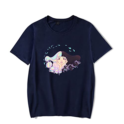 Melanie Martinez Kurzarm-Sweatshirt mit Cartoon-Print, Herren- und Damen-Frühling und Sommer, Basic-Kurzarm-Mode, lässig, Plus Größenoberteil XS ~ 4XL-Black||XS von HIAPES
