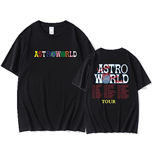 Travis Scott T-Shirt Unisex Rundhals Kurzarm Damen Herren T Shirt Harajuku Streetwear Casual Style Hip Hop Lustige Kleidung-Black||XS von HIAPES