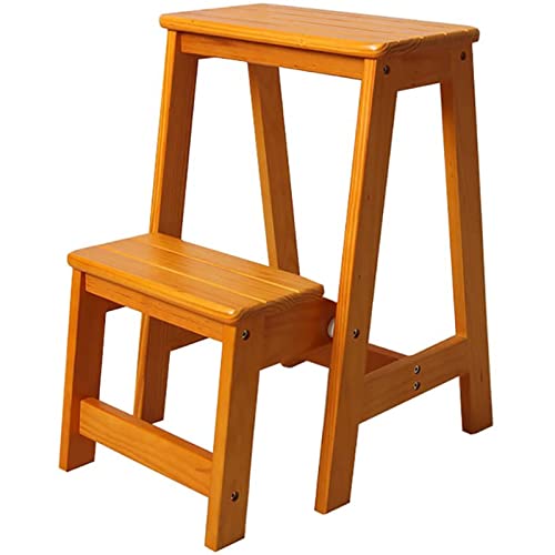 HIARAN Klappbarer Trittleiter-Stuhl – faltbares Leiterhocker-Regal aus Holz – Bibliotheksstufen, Bücherregal, Pflanzenständer zur Aufbewahrung und Dekoration Lucky Star von HIARAN
