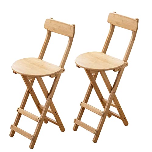Klappstuhl-Set mit 2 Stühlen – hoher Barhocker aus Holz mit Rückenlehne und Fußstütze, platzsparend und einfache Installation – 150 kg Tragkraft – ideal für die Frühstücksbar in der Küche, abgerundete von HIARAN
