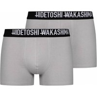HIDETOSHI WAKASHIMA "Sapporo" Herren Boxershorts 2er-Pack hellgrau von HIDETOSHI WAKASHIMA