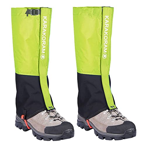 HIDEWALKER Gamaschen Wasserdicht Wandern Breathable Leg Guards Gaiter for Outdoor Regengamaschenr Fahrrad Climbing Trekking Snow Hiking (Grün, XXS (32-34)) von HIDEWALKER