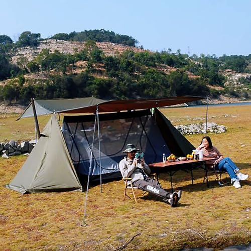 HIDEWALKER Zelt 4 Personen Winterzelt Hot Tent Mit Ofenloch Outdoor Camping Survival Zelt 4 Jahreszeiten Familienzelt von HIDEWALKER