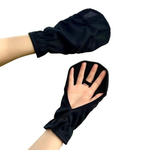 HIFFEY Sonnencreme-Handschuhe, atmungsaktiv, dünn, Damen-Handschuhe, Outdoor-Sport, Radfahren, Handschuhe, Ärmel, Sommer (Color : Black) von HIFFEY