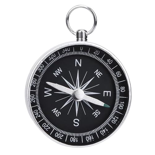 Kompass-Schlüsselanhänger, Anhänger, Aluminiumlegierung, Metallmaterial, tragbar, Geschenk, Mini-Tasche, Outdoor-Reisekompass von HIFFEY