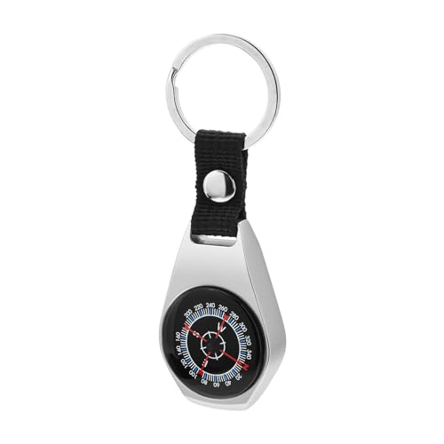 Mini-Kompass, Zinklegierung, Kompass-Clip, Karabinerhaken, doppelseitiger Metall-Schlüsselanhänger, Kompass for Outdoor, Wandern, Rucksackreisen von HIFFEY