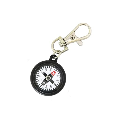 Mini-Kompass, tragbar, Outdoor, Camping, Wandern, Taschennavigator, Schlüsselanhänger, Kompass, Kletterausrüstung (Color : 1pcs Black) von HIFFEY