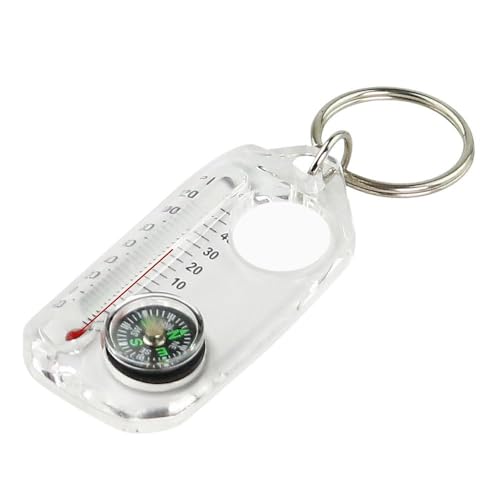 Mini-Kompasse, Schlüsselanhänger, Thermometer, Kompass, Schlüsselanhänger, 3-in-1-Führungskompass von HIFFEY