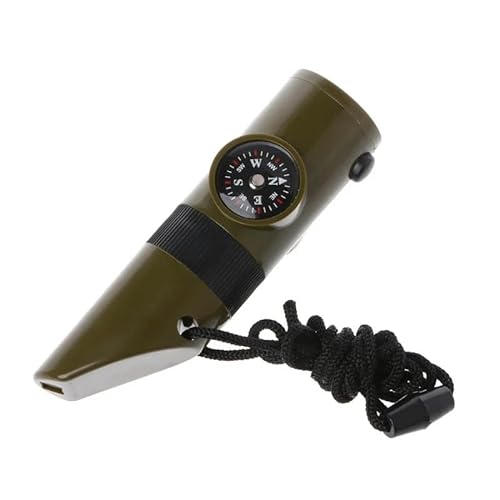 Pfeife, Kompass, Thermometer, Taschenlampe, Lupe, Outdoor-Multifunktionswerkzeuge von HIFFEY