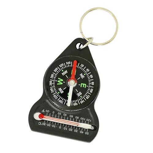 Vielseitiges Schlüsselanhänger-Kompass-Thermometer, zuverlässige Begleiter for Outdoor-Begleiter, Begleiter for Outdoor-Enthusiasten von HIFFEY
