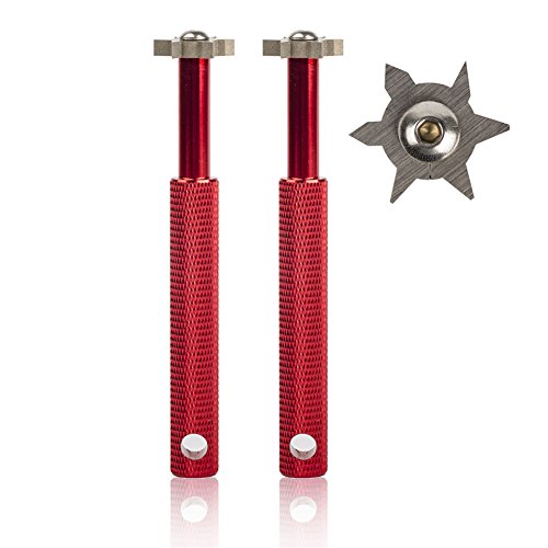HIFROM Groove Sharpener with 6 Heads - Golf Club Groove Sharpener Re-Grooving Tool and Cleaner Replacement for All Iron Pitching Sand Lob Gap and Approach Wedges and Utility Clubs (2 Rot) von HIFROM