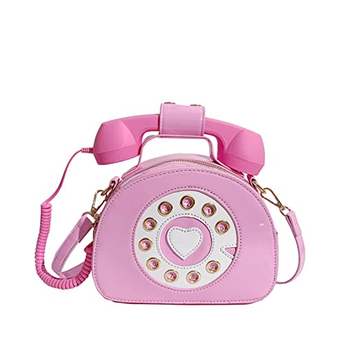 HIHELO Damen-Schultertaschen Frauenhandtasche Persönlichkeit Retro Schulter Messengerbeutel Frau Handtasche-Pink von HIHELO