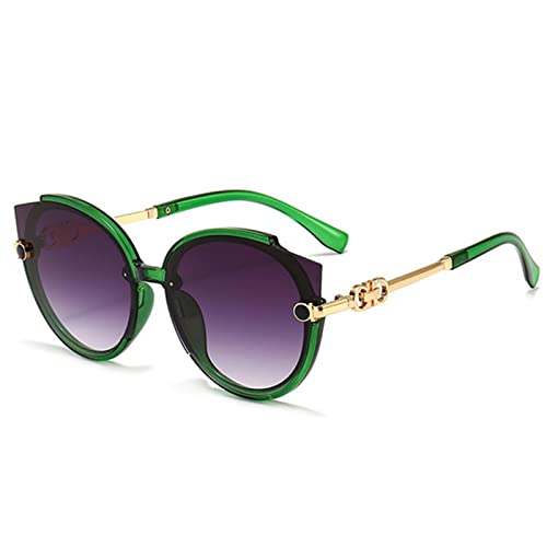 HIHELO Sonnenbrille Damen Runde Sonnenbrille Sonnenbrille Herren Vintage Eyelasses Schwarztöne Damen-Grün von HIHELO