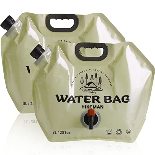 HIKEMAN Camping Wasser Container Tasche - 8L Faltbare Wasserkanister Wassersack mit Hahn,Tasche für Outdoor Camping Grill,Wandern und die Wasserspeicherung zu Hause Haushalt BPA Frei (2) von HIKEMAN
