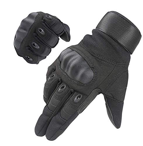 HIKEMAN Handschuhe für Männer und Frauen Touch Screen Hart Knuckle Handschuhe für Outdoor Sport und Arbeit geeignet für Radfahren Motorrad Wandern Klettern Lumbering Heavy Industry… (Black, M) von HIKEMAN