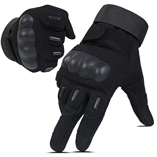 HIKEMAN Touch Screen Hart Knuckle Handschuhe für Männer und Frauen für Outdoor Sport und Arbeit geeignet für Radfahren Motorrad Klettern Wandern Lumbering Heavy Industry（Schwarz - m） von HIKEMAN