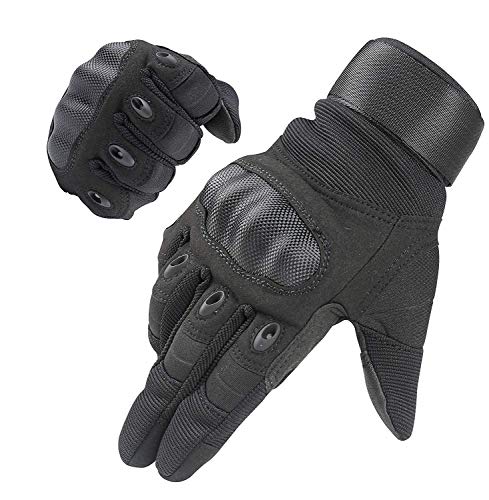 HIKEMAN Handschuhe für Männer und Frauen Touch Screen Hart Knuckle Handschuhe für Outdoor Sport und Arbeit geeignet für Radfahren Motorrad Wandern Klettern Lumbering Heavy Industry (Black, X-Large) von HIKEMAN