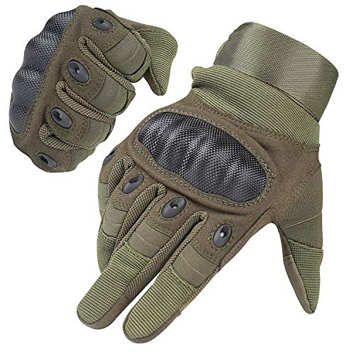 HIKEMAN Handschuhe für Männer und Frauen Touch Screen Hart Knöchel Handschuhe für Outdoor Sport und Arbeit geeignet für Radfahren Motorrad Wandern Klettern Lumbering Heavy Industry(Army Green,XL) von HIKEMAN