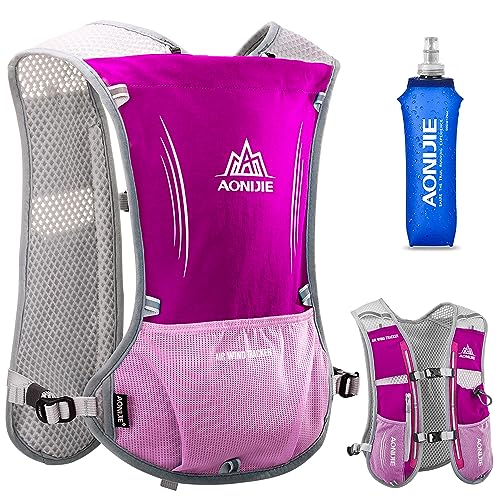 HINATAA Leichter Trinkrucksack zum Laufen, 5 l, 190 g, Laufweste für Damen und Herren, zum Radfahren, Laufen, Klettern, Wandern (Rosa+500ML Kettle) von HINATAA