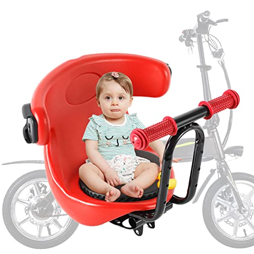 HINOPY Fahrrad Kindersitz Vorne, Tragbarer Abnehmbarer Kinderfahrradsitz Sicherheits-Kindersitz Baby Fahrrad-Vordersitz Mit Griff und Zusammenklappbare Pedal bis zu 30kg von HINOPY