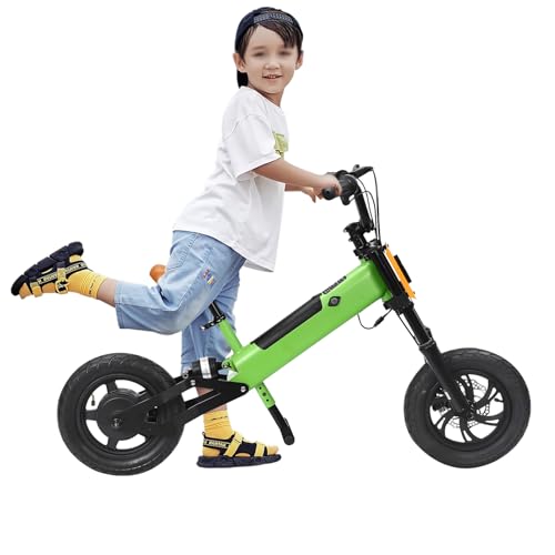 HINOPY - Kinder Laufrad, Elektro-Balance-Fahrrad Sattel Höhenverstellbar Kinderlaufrad Balance Fahrrad mit Pedale für 5 Jahre Jungen Mädchen (Grün) von HINOPY