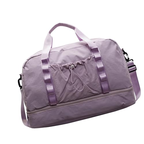 Große Reisetasche für Damen und Herren, Sport- und Reisetasche, mit separaten nassen und trockenen Bereichen, für Fitness, Outdoor-Abenteuer, modische Wochenendtasche, violett, Mass Beauty von HIOPOIUYT