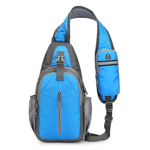 Nylon-Umhängetasche, leichte Brusttasche, Schulter-Rucksäcke, Reisetasche, lässiger Tagesrucksack für Outdoor-Wandern, königsblau von HIOPOIUYT