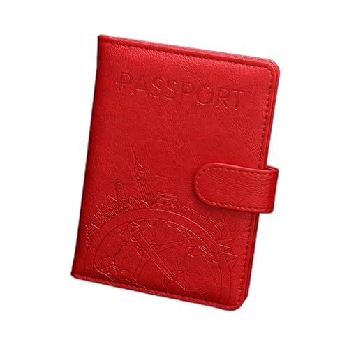 Praktische Reisepasshülle für Geschäftsreisende und Touristen, zur Aufbewahrung Ihres Reisepasses, rot von HIOPOIUYT