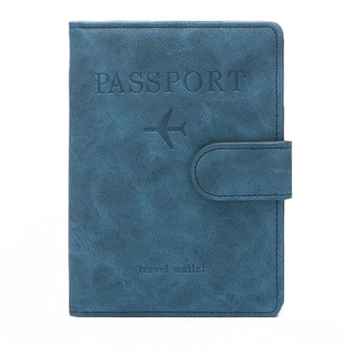 Reisepasshülle, mehrere Taschen, Reisepasshülle, Reisebrieftasche, Organizer, Reisezubehör für Kreditkarten, blau von HIOPOIUYT