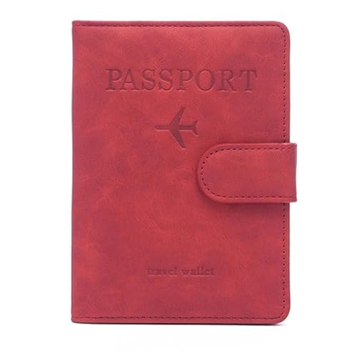 Reisepasshülle, mehrere Taschen, Reisepasshülle, Reisebrieftasche, Organizer, Reisezubehör für Kreditkarten, rot von HIOPOIUYT