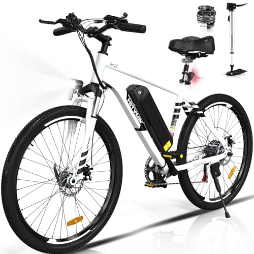 HITWAY E Bike Elektrofahrrad E-Mountainbike, 26" E-Fahrrad, Pedelec, 250W Motor 36V12Ah/48V15Ah abnehmbaren akku, 7 Gänge ebike, Reichweite bis zu 35-90km von HITWAY