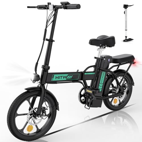 HITWAY Elektrofahrrad E-Bike Faltbare Stadtfahrräder 8.4h Batterie, elektrische Laufleistung kann 35-70 km erreichen, 250 W / 36 V / 8.4Ah Batterie, Max., Weiß-Ohne Drossel von HITWAY