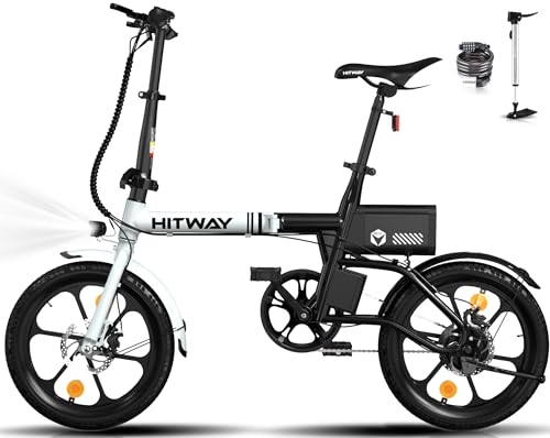 HITWAY E-Bike Klapprad 250W Li-Ion-Akku 16 Zoll E-Klapprad E-Faltrad Elektrofahrrad Reichweite 25-60km bis 25km/h von HITWAY