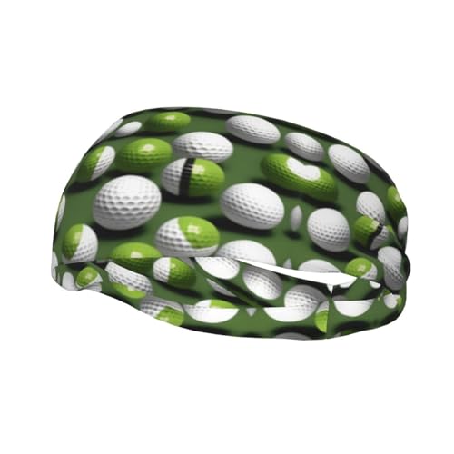 Golfball-Stirnbänder mit hoher Elastizität für Damen und Herren, Workout-Stirnbänder, für Sport, Laufen, langes Haar von HJLUUFT