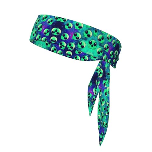 Green Aliens Ultimate Performance Schweißabsorbierendes Bandana-Stirnband für Outdoor-Sportarten – Unisex-Design, weicher und atmungsaktiver Stoff von HJLUUFT