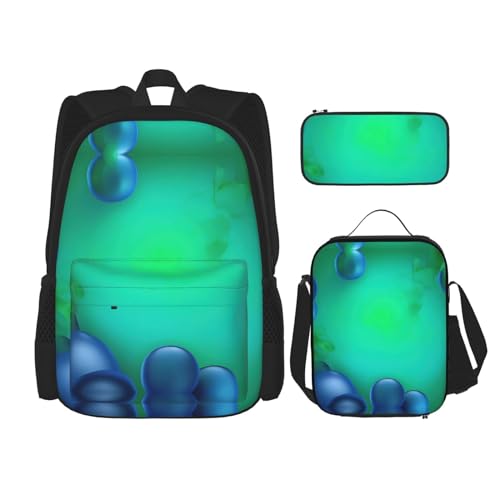 HJLUUFT 3-teiliges Rucksack-Set, große Schultasche mit Lunchbox und Federmäppchen, Rucksack-Set, stilvoll und praktisch von HJLUUFT