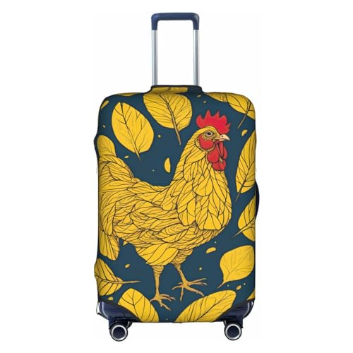 HJLUUFT Gelbe Blätter Huhn Reisen mit Stil, maßgeschneiderte Gepäckabdeckung, personalisieren und finden Sie Ihren Koffer mühelos, Kofferhülle, Weiss/opulenter Garten, X-Large von HJLUUFT