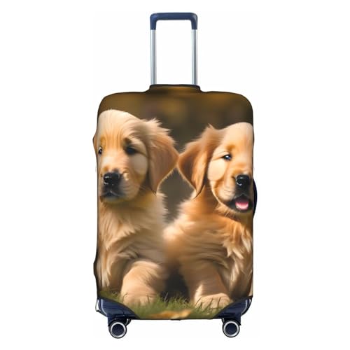 HJLUUFT Golden Retriever Gepäckhülle für Hunde, Welpen, Haustiere, stilvolle Gepäckabdeckung – Schützen und personalisieren Sie Ihren Koffer mit TSA-zugelassener Abdeckung, Kofferabdeckungen für von HJLUUFT