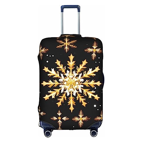 HJLUUFT Goldene Weihnachts-Schneeflocke – Schützen und personalisieren Sie Ihren Koffer mit TSA-zugelassener Abdeckung, Kofferabdeckungen für Gepäck, Weiss/opulenter Garten, Medium von HJLUUFT