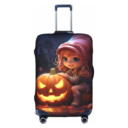 HJLUUFT Halloween-Kürbis-Reisegepäckabdeckung, maßgeschneiderte Gepäckabdeckung, personalisieren und finden Sie Ihren Koffer mühelos, Kofferabdeckung, Weiss/opulenter Garten, Large von HJLUUFT