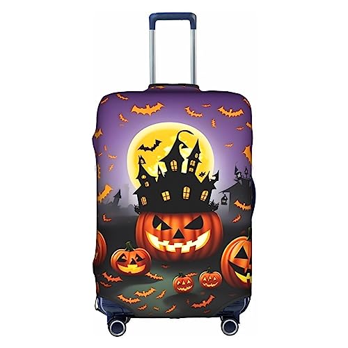 HJLUUFT Happy-Halloween-Day-Trick-or-Treat Stilvolle Gepäckabdeckung – Schützen und personalisieren Sie Ihren Koffer mit TSA-zugelassener Abdeckung, Kofferabdeckungen für Gepäck, Weiss/opulenter von HJLUUFT