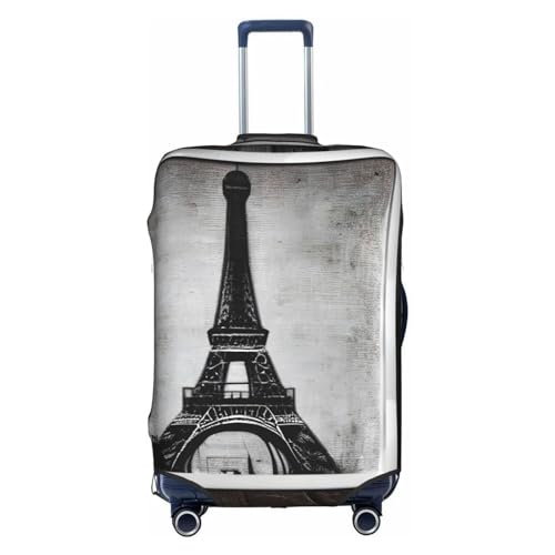 HJLUUFT Pariser Kaffee-Eiffelturm-Reisekoffer, maßgeschneiderte Gepäckabdeckung, personalisieren und finden Sie Ihren Koffer mühelos, Kofferhülle, weiß, M von HJLUUFT
