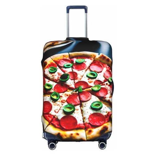 HJLUUFT Pizza-3D-Reisegepäckabdeckung, maßgeschneiderte Gepäckabdeckung, personalisieren und finden Sie Ihren Koffer mühelos, Kofferhülle, Weiss/opulenter Garten, Large von HJLUUFT