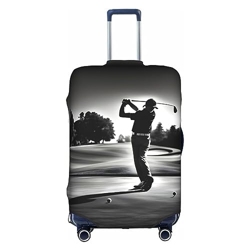 HJLUUFT Schwarze und weiße Golf-Reisegepäckabdeckung, maßgeschneiderte Gepäckabdeckung, personalisieren und finden Sie Ihren Koffer mühelos, Kofferhülle, weiß, XL von HJLUUFT