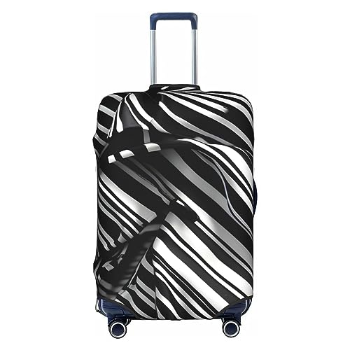 HJLUUFT Schwarze und weiße karierte Streifen, stilvolle Gepäckabdeckung, schützen und personalisieren Sie Ihren Koffer mit TSA-zugelassener Abdeckung, Kofferabdeckungen für Gepäck, Weiss/opulenter von HJLUUFT