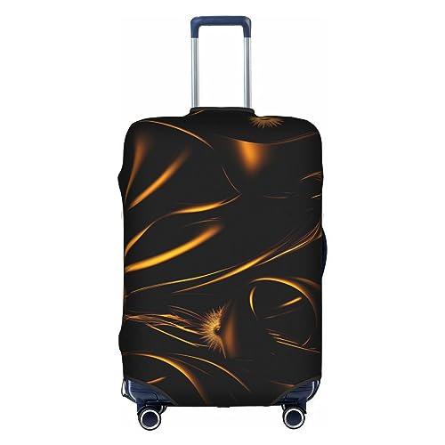 HJLUUFT Schwarzer und goldener Hintergrund, Reisen mit Stil, maßgeschneiderte Gepäckabdeckung, personalisieren und finden Sie Ihren Koffer mühelos, Kofferabdeckung, weiß, L von HJLUUFT