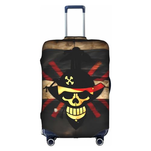 HJLUUFT Stilvolle Gepäckabdeckung mit Piratenflagge: Schützen und personalisieren Sie Ihren Koffer mit TSA-zugelassener Abdeckung, Kofferabdeckungen für Gepäck, Weiss/opulenter Garten, Medium von HJLUUFT