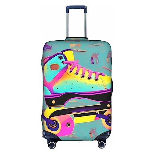 HJLUUFT Stilvolle Gepäckabdeckung mit farbenfrohen Rollschuhen, schützen und personalisieren Sie Ihren Koffer mit TSA-zugelassener Abdeckung, Kofferabdeckungen für Gepäck, Weiss/opulenter Garten, von HJLUUFT