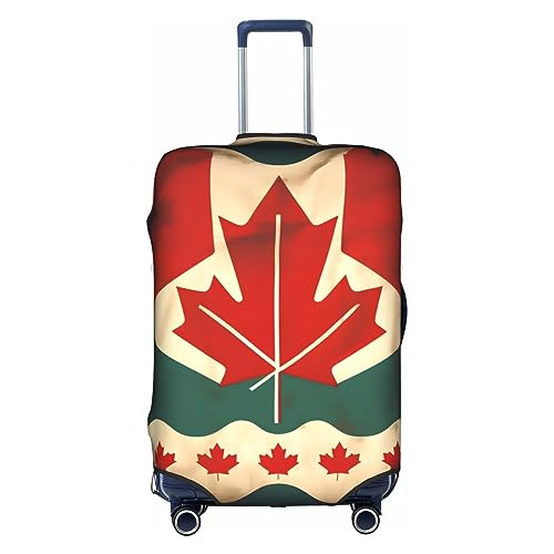 HJLUUFT Stilvolle Gepäckabdeckung mit kanadischer Flagge – Schützen und personalisieren Sie Ihren Koffer mit TSA-zugelassener Abdeckung, Kofferabdeckungen für Gepäck, Weiss/opulenter Garten, Medium von HJLUUFT