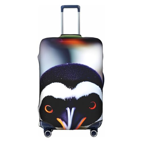 HJLUUFT Stilvolle Gepäckabdeckung mit niedlichem Pinguinkopf – Schützen und personalisieren Sie Ihren Koffer mit TSA-zugelassener Abdeckung, Kofferabdeckungen für Gepäck, Weiss/opulenter Garten, von HJLUUFT